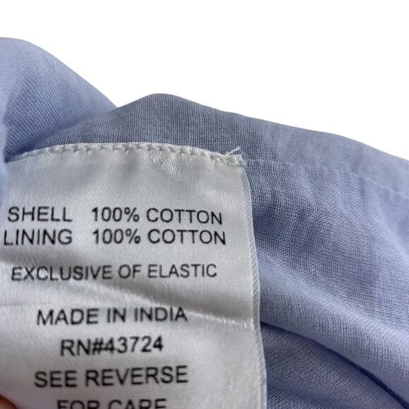 Linda Anderson Sun Dress Size XL Blue Dobby Smocked Tiered Lined Cottage Core - Picture 8 of 9